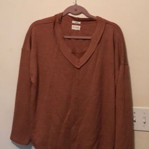 Women’s Lg long sleeved distressed designed shirt  brownish /copper